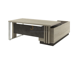 Кабинет руководителя Стол руководителя с опорной тумбой и металлической опорой левый Z-418