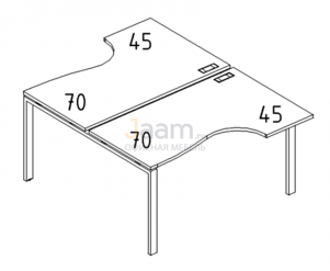 Мебель для персонала Рабочая станция со столами эргономичными "Классика" на металлокаркасе UNO Б1 183 БП
