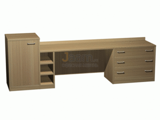 Мебель для гостиниц Стол комбинированный с тумбой под минибар и комодом правый КР 634