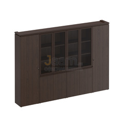 Кабинет руководителя Офисный шкаф комбинированный (для документов узкий + со стеклом 2 шт. + для одежды узкий) МК 390