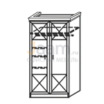 Мебель для гостиниц Офисный шкаф двухдверный для одежды и белья ГР 120 ББ