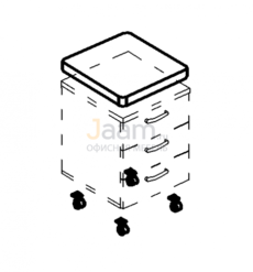 Мебель для персонала Мягкий элемент (подушка) в комплекте с усиленными колёсами для выкатной тумбы 470 Г