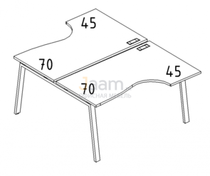 Мебель для персонала Рабочая станция со столами эргономичными "Классика" на металлокаркасе TRE Б3 185 БП