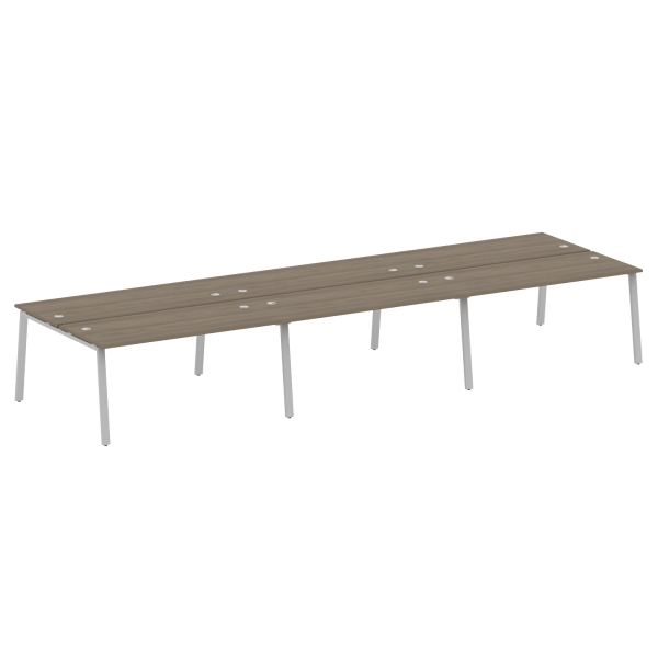 Рабочая станция на 6 рабочих места на А-образном м/к Metal System Style БА.СМ-6.4 4800x1475x750 (Вяз/Серый металл)
