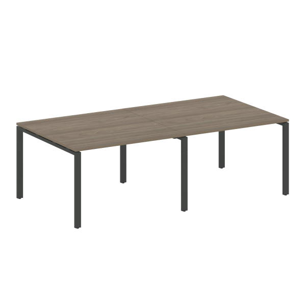 Переговорный стол 2 столешницы Metal System Style БП.ПРГ-2.2 2400x1235x750 (Вяз/Антрацит металл)