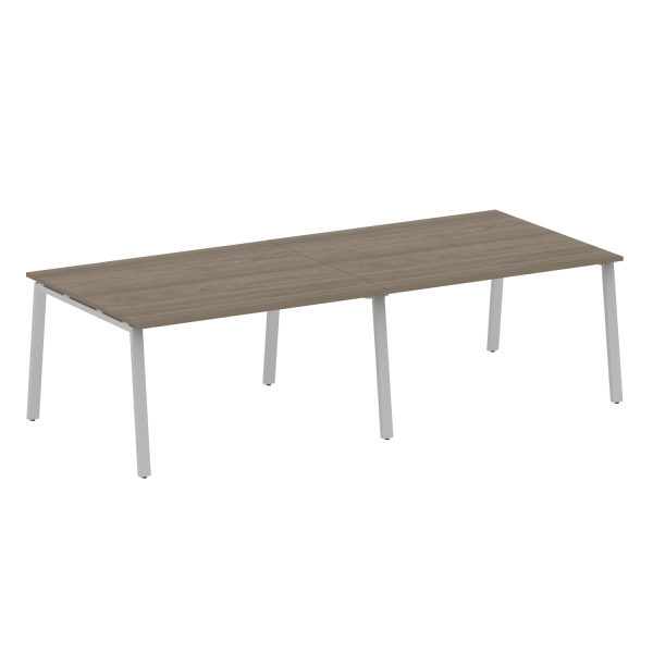 Стол для переговоров (2 столешницы) на А-образном м/к Metal System Style БА.ПРГ-2.3 2800x1235x750 (Вяз/Серый металл)