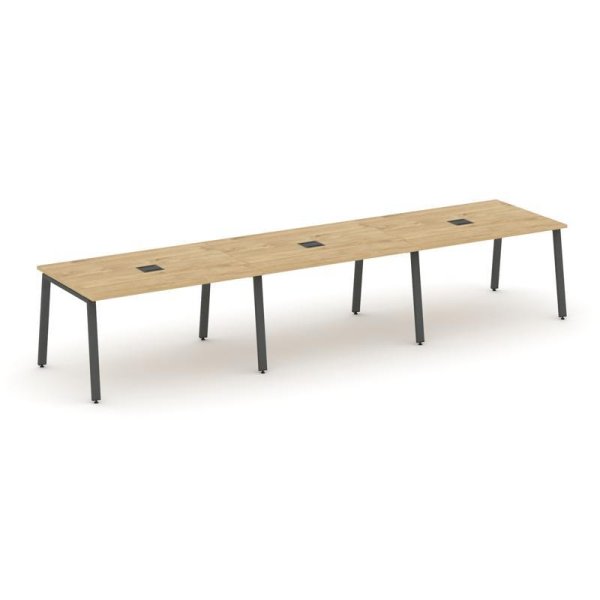 Стол переговорный SN-6A.SPRG-023 (4410х980х750) (Тиквуд Светлый/Металл Антрацит)