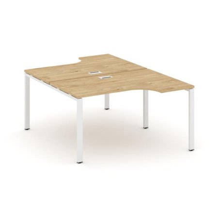 Рабочая станция эргономичная SN-6P.DRPA-021 (1380х1632/1992х750) (Тиквуд Светлый/Металл Белый)