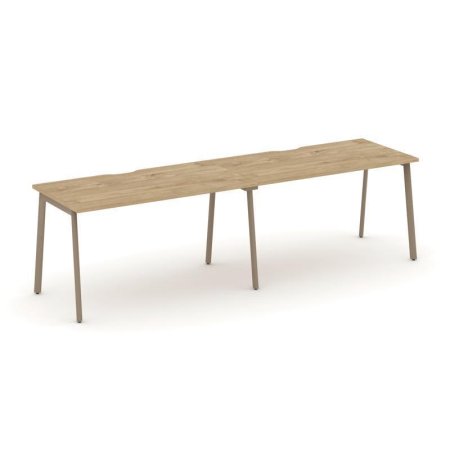 Рабочая станция 2 места ES.RS-2.3-VP (2760х730х750) (Тиквуд Светлый/Металл Латте)