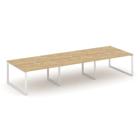 Рабочая станция 2-х сторонняя SN-6O.DRS-072 (3540х1432х750) (Тиквуд Светлый/Металл Белый)