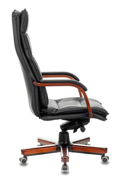 Кресло руководителя T-9927WALNUT черный кожа крестов. металл/дерево