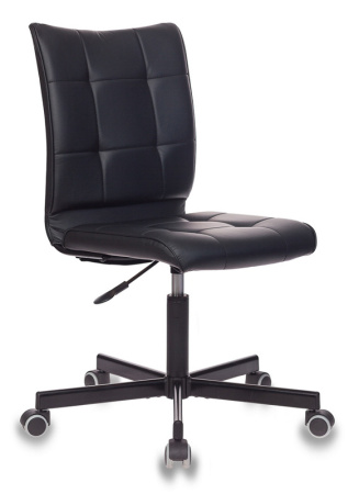 Кресло CH-330M черный Leather Black эко.кожа крестов. металл черный (Черный)