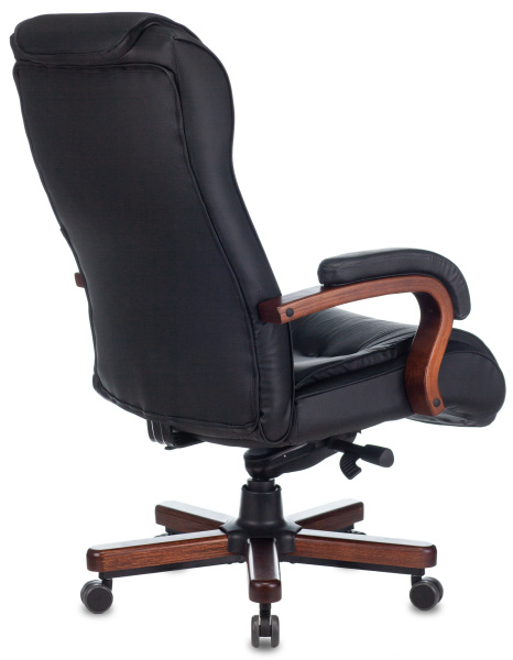 Кресло руководителя T-9926WALNUT черный кожа крестов. металл/дерево
