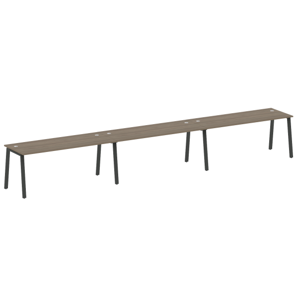 Рабочая станция на 3 рабочих места на А-образном м/к Metal System Style БА.СМ-3.5 5400x720x750 (Вяз/Антрацит металл)
