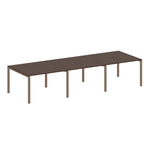 Переговорный стол 3 столешницы Metal System Style БП.ПРГ-3.2 3600x1235x750 (Венге Цаво/Мокко металл)