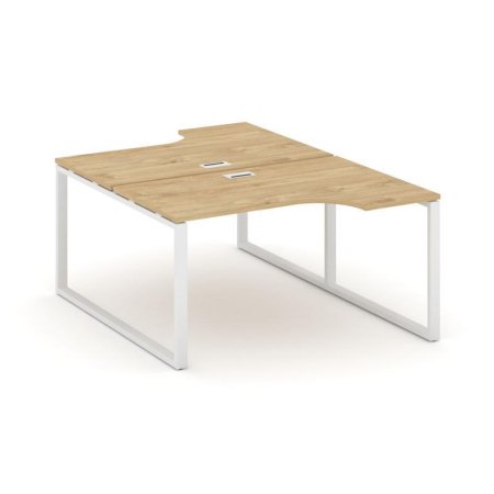 Рабочая станция эргономичная SN-6O.DRPA-011 (1380х1432/1992х750) (Тиквуд Светлый/Металл Белый)