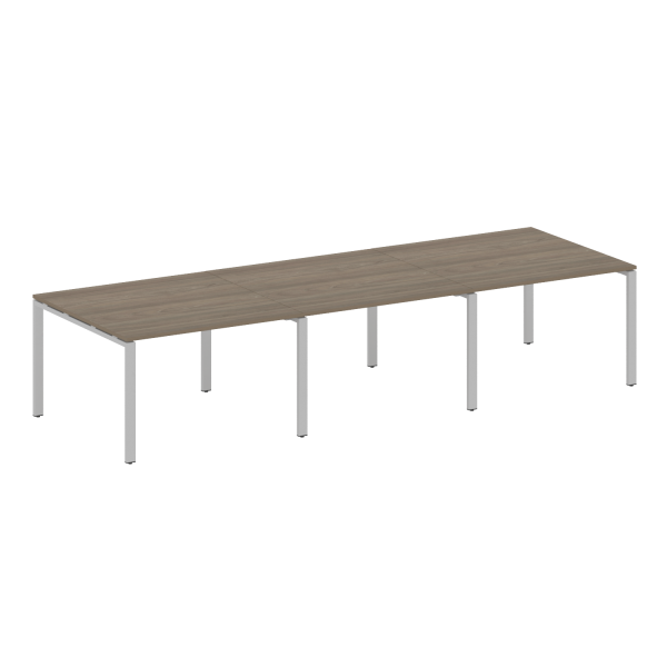 Переговорный стол 3 столешницы Metal System Style БП.ПРГ-3.2 3600x1235x750 (Вяз/Серый металл)