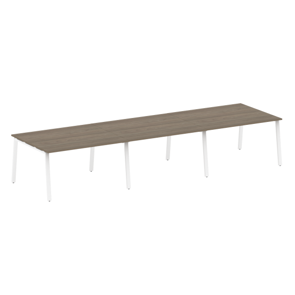 Стол для переговоров (3 столешницы) на А-образном м/к Metal System Style БА.ПРГ-3.3 4200x1235x750 (Вяз/Белый металл)