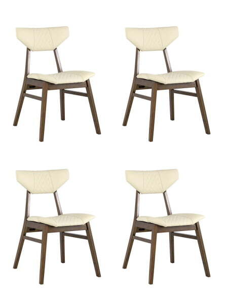 Стул обеденный TOR кремовый ПУ 4 шт, (Стул кухонный Tor кремовый)