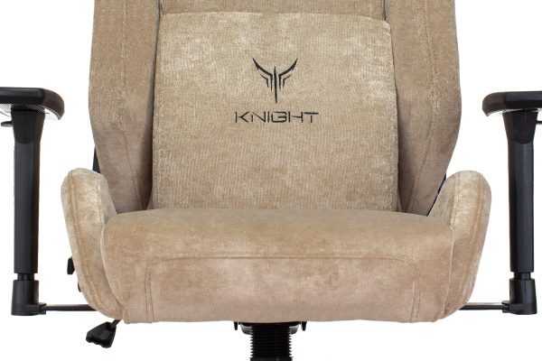 Кресло игровое Knight N1 Fabric бежевый Light-21 с подголов. крестов. металл